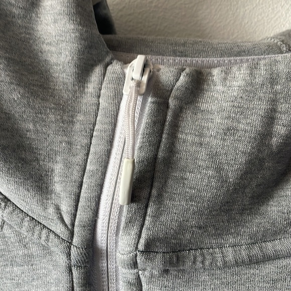 Gray and White Nike Asymmetrical High Low Zip Up - Picture 3 of 7